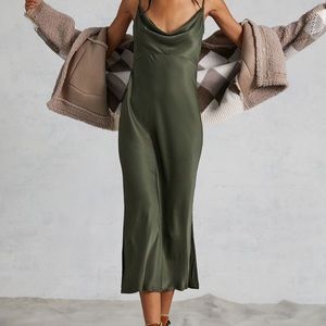 The Elyse Slip Dress Anthropologie PINK